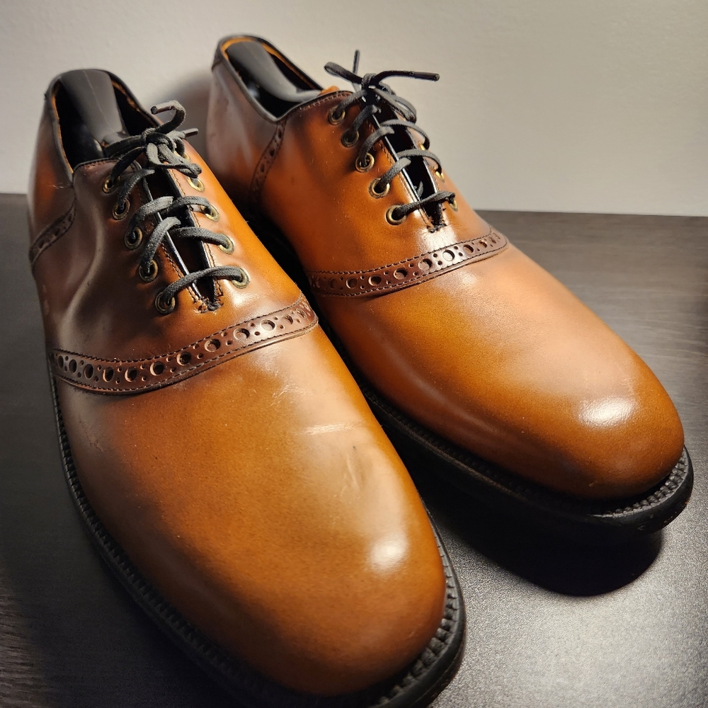 Vintage Weyenberg Massagic Cap-Toe Leather Dress Shoes 10.5B